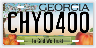 GA license plate CHY0400
