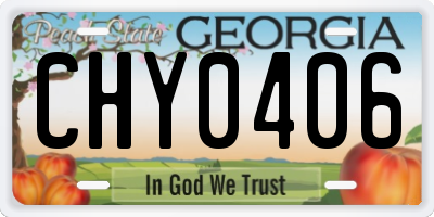 GA license plate CHY0406