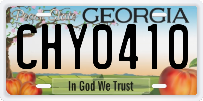 GA license plate CHY0410