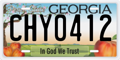 GA license plate CHY0412