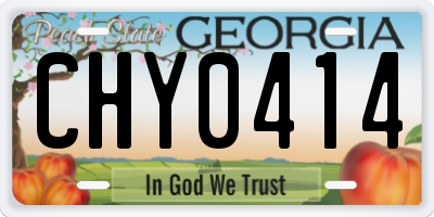 GA license plate CHY0414
