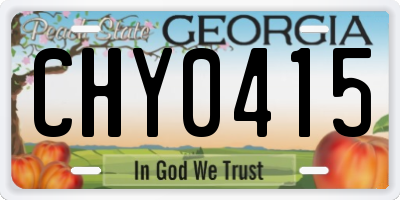 GA license plate CHY0415