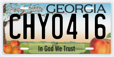 GA license plate CHY0416
