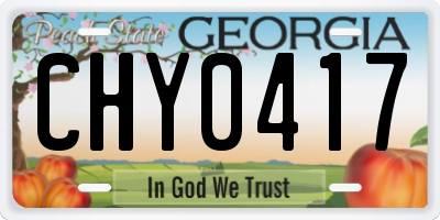 GA license plate CHY0417
