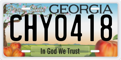 GA license plate CHY0418