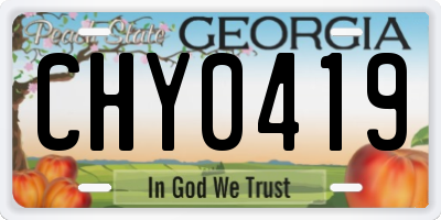 GA license plate CHY0419