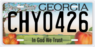GA license plate CHY0426