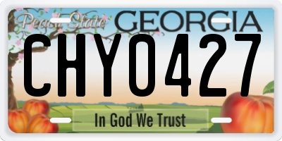 GA license plate CHY0427