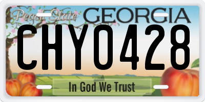 GA license plate CHY0428