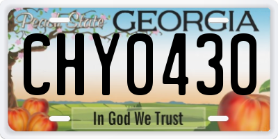 GA license plate CHY0430