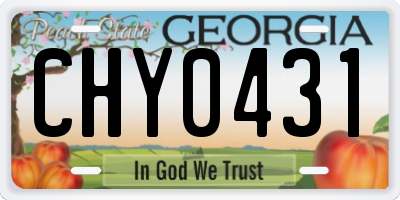 GA license plate CHY0431