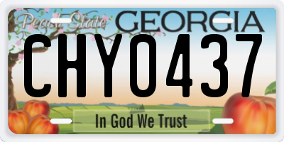 GA license plate CHY0437