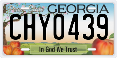 GA license plate CHY0439