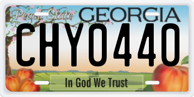 GA license plate CHY0440