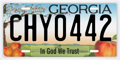 GA license plate CHY0442