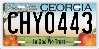 GA license plate CHY0443