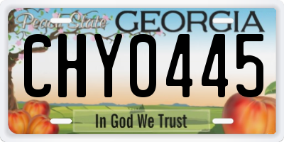 GA license plate CHY0445