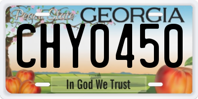 GA license plate CHY0450