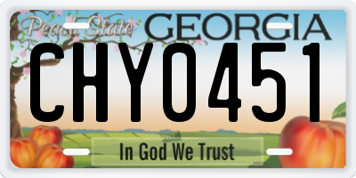 GA license plate CHY0451