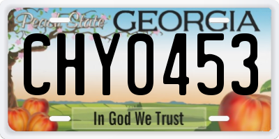 GA license plate CHY0453