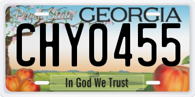 GA license plate CHY0455