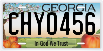 GA license plate CHY0456