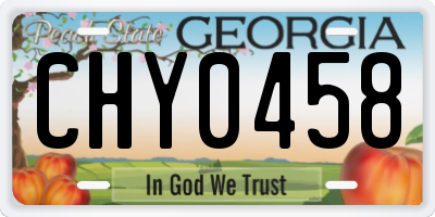 GA license plate CHY0458
