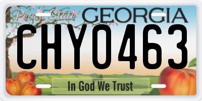 GA license plate CHY0463
