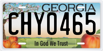 GA license plate CHY0465