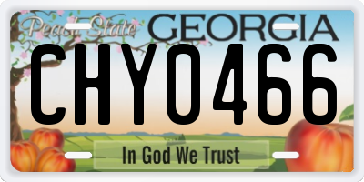 GA license plate CHY0466