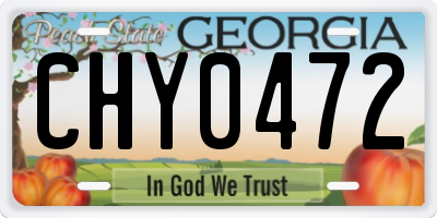 GA license plate CHY0472