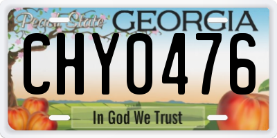 GA license plate CHY0476