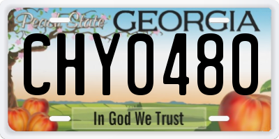 GA license plate CHY0480