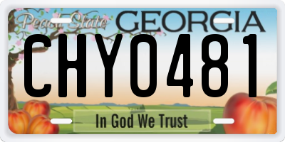 GA license plate CHY0481