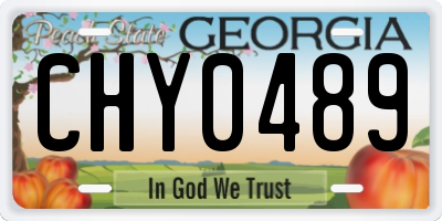 GA license plate CHY0489