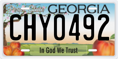 GA license plate CHY0492