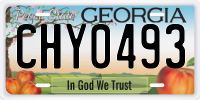 GA license plate CHY0493