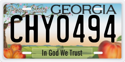 GA license plate CHY0494