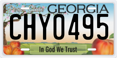 GA license plate CHY0495