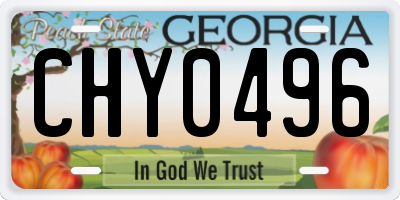GA license plate CHY0496