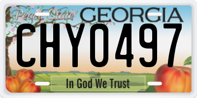 GA license plate CHY0497