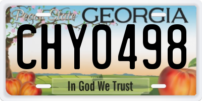 GA license plate CHY0498