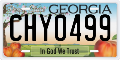 GA license plate CHY0499