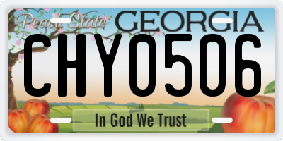 GA license plate CHY0506