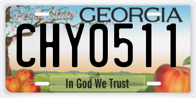 GA license plate CHY0511