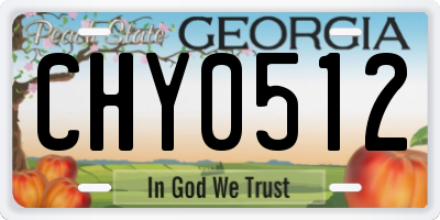 GA license plate CHY0512