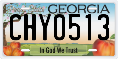 GA license plate CHY0513