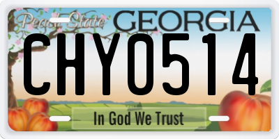 GA license plate CHY0514