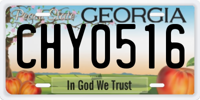 GA license plate CHY0516
