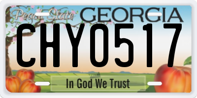 GA license plate CHY0517